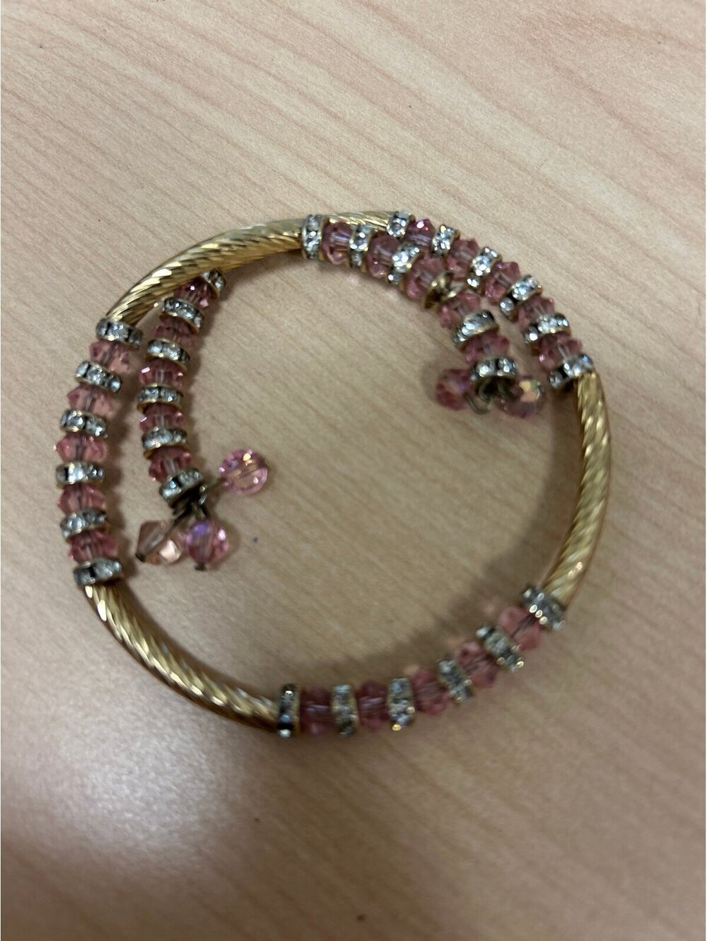 Swarovski Crystals Wrap Bracelet Gold Tone
